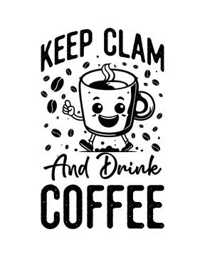 Coffee vector T-shirt Design, coffee tee Stock Illustration