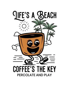 Coffee vector T-shirt Design, coffee tee Stock Illustration