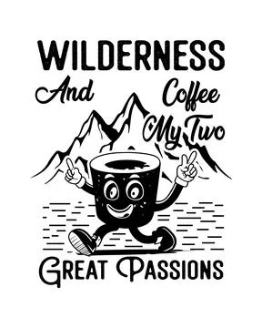 Coffee vector T-shirt Design, coffee tee Stock Illustration