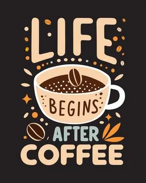 Coffee vector T-shirt Design, coffee tee Stock Illustration