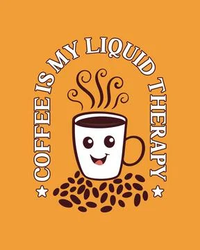 Coffee vector T-shirt Design, coffee tee Stock Illustration