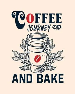 Coffee vector T-shirt Design, coffee tee Stock Illustration