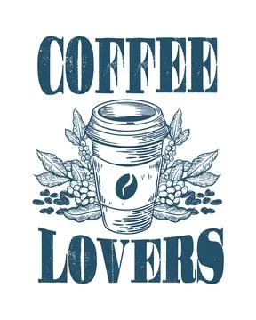 Coffee vector T-shirt Design, coffee tee Stock Illustration