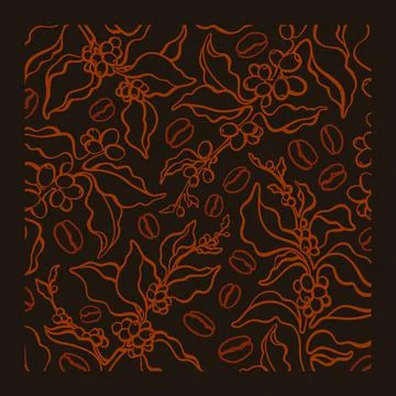 Coffee vector texture plant, bean Organic beverage イラスト素材