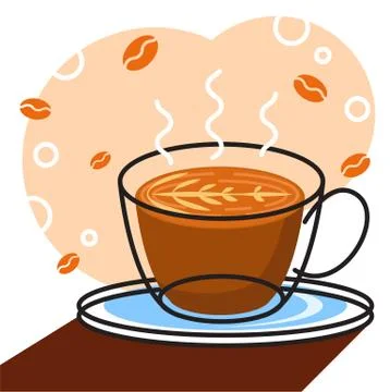 Coffee vector with white background graphic for illustration Stock Illustration