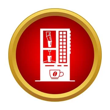 Coffee vending machine icon offering hot beverage service Stock Illustration