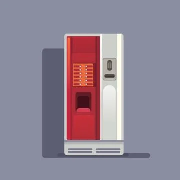 Coffee Vending Machine Realistic On Grey Background Isolated Stock Illustration