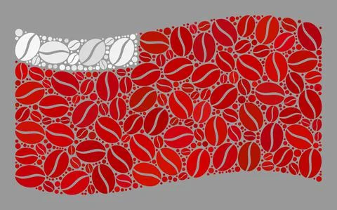 Coffee Waving Abu Dhabi Flag - Collage of Coffee Stock Illustration