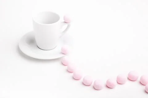 Coffee white background Stock Photos