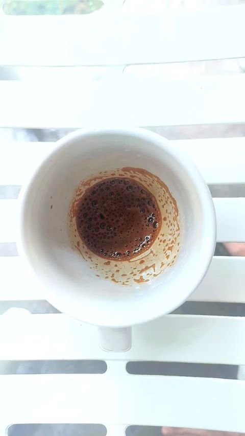 Coffee in White Ceramic Cup Video stock 297073388