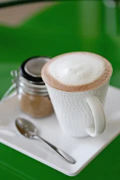 Coffee in a white cup. Stock Photos