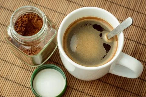 Coffee in white cup Stock Photos