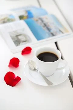 Coffee in a white cup on the table Foto stock