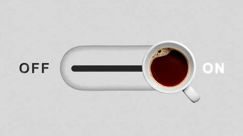 Coffee white mug on white background. Switches on Stock Illustration