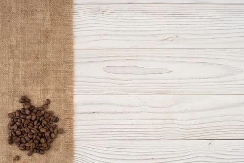 Coffee on the white old wooden table. Stock Photos