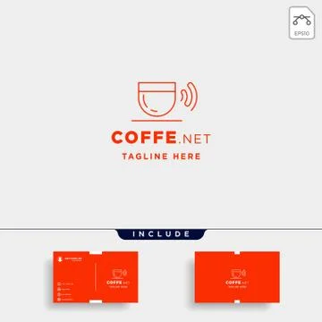 Coffee wifi logo design vector cafe internet icon sign symbol イラスト素材