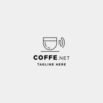 Coffee wifi logo design vector cafe internet icon sign symbol イラスト素材