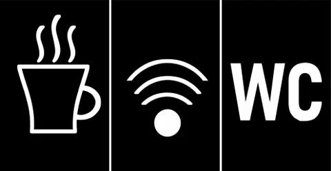 Coffee wifi wc Stock Illustration