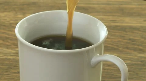 Coffee on wood table cu 06 Stock Footage 10749279