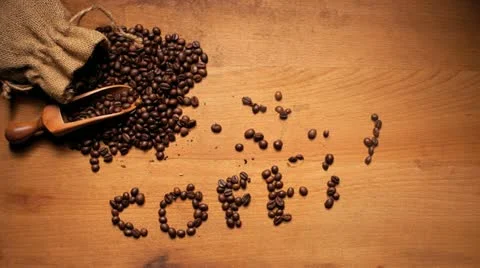 Coffee On Wooden Background Stock Footage 10825101
