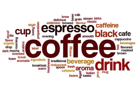 Coffee word cloud Stockillustratie
