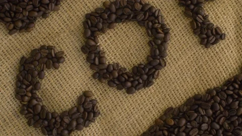 Coffee word lined with coffee beans Stock Footage 137029236