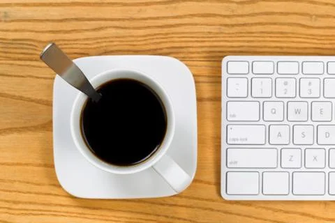Coffee at work place Foto stock