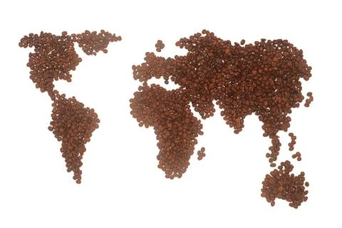 Coffee World Map Stock Photos