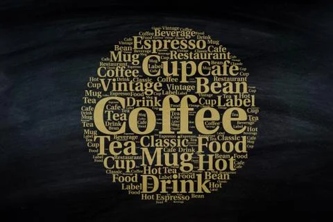 Coffee write on blackboard ,chalkboard, texture  Stock Illustration