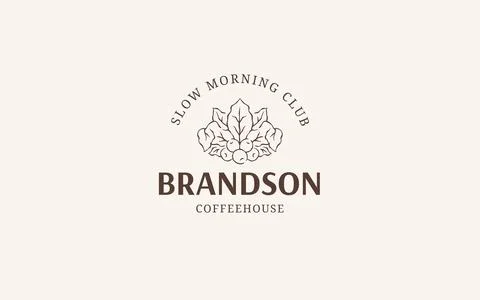 Coffeehouse Emblem Logo Vector Template For Slow Morning Brand Identity Stock Illustration