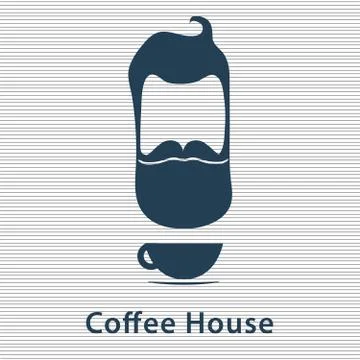 CoffeeHouse logo with man Stock Illustration