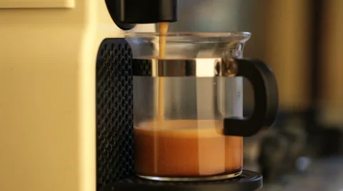 Coffeemaker brewing espresso coffee Stock Footage 57854098