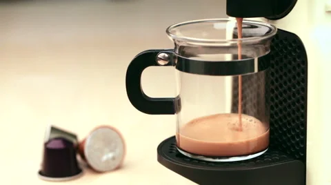 Coffeemaker brewing espresso coffee Stock Footage 58051193