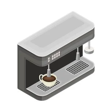 Coffeemaker or Coffee Machine as Cooking Appliance used to Brew Coffee Isometric Stock Illustration