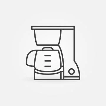 Coffeemaker vector concept icon in outline style Stock Illustration