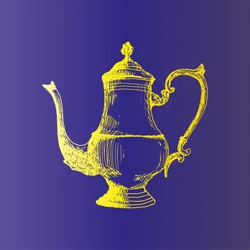 Coffeepot, coffee maker Hand Drawn Sketch Vector illustration. Illustrazione stock