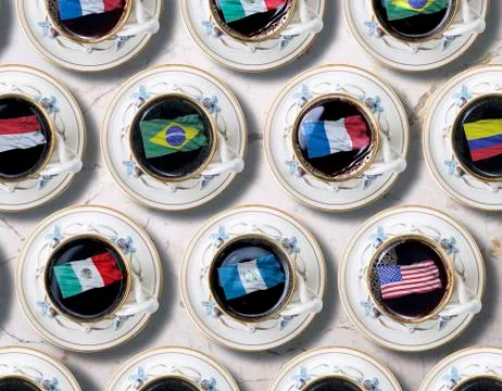 Coffees of the World. Stock Photos