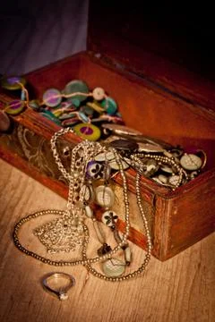 Coffer with jewels Foto stock