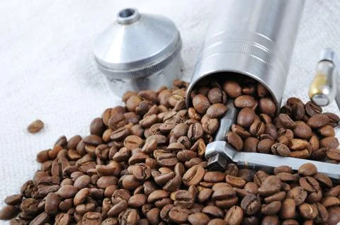 Coffey and its instruments or tools Stock Photos