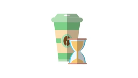 Coffie Time icon animation Stock Footage 142019107