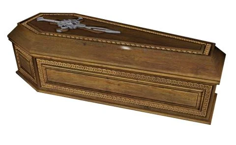 Coffin - 3D render Stock Illustration