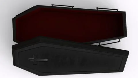 Coffin Box with white background Stock Illustration