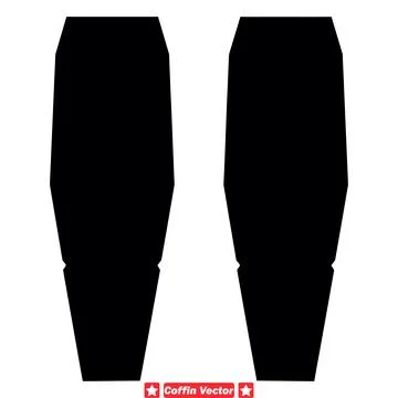 Coffin Canvas Artistic Vector Silhouettes Ready for Digital Painting, Mixed.. Stock Illustration