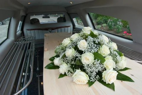 Coffin in car Stock Photos