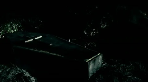Coffin cemetery reveals ghost spirit Stock Footage