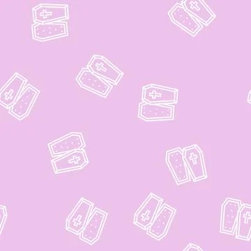 Coffin halloween line seamless pattern Stock Illustration
