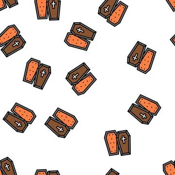Coffin halloween vector seamless pattern Illustrazione stock