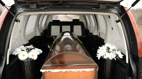 The coffin in a hearse Video stock 32701453