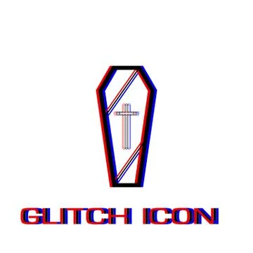 Coffin icon flat. Stock Illustration