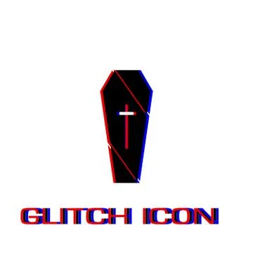 Coffin icon flat Stock Illustration